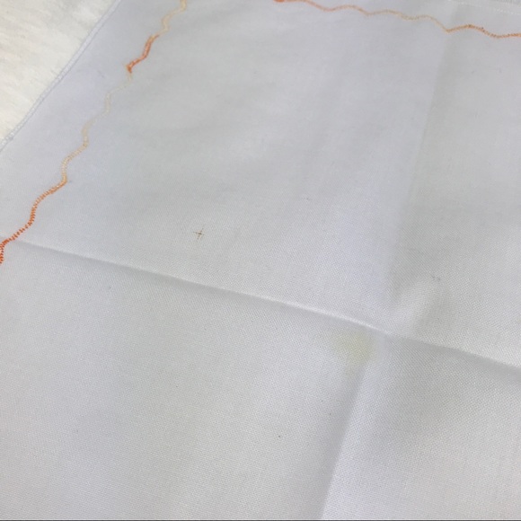 Embroidered Golden Tulips Flowers Fringe Handkerchief Vintage Style Floral - Picture 16 of 16